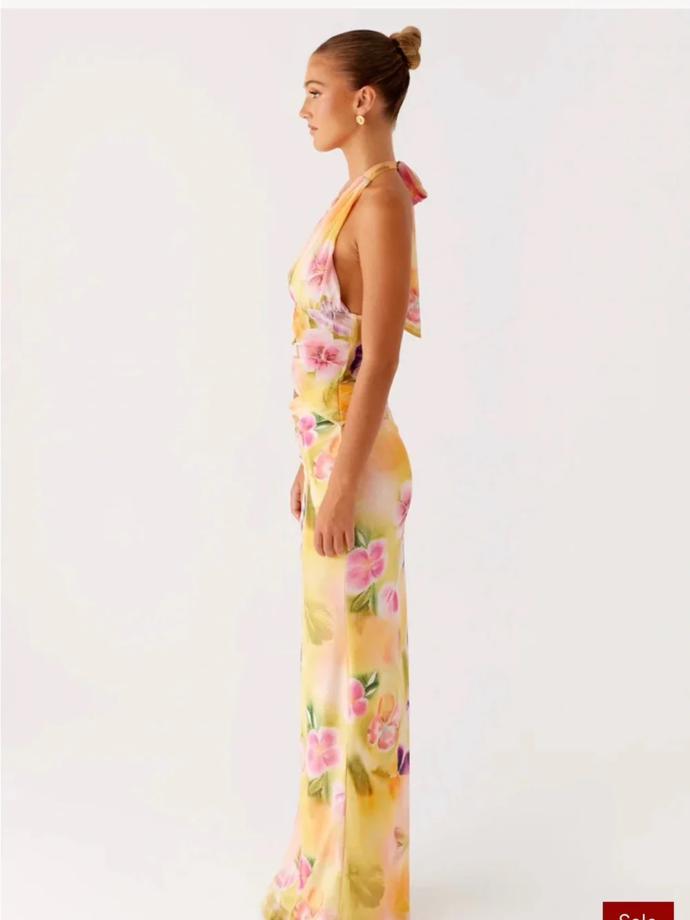 Peppermayo Yellow Floral Halter Maxi Dress - Picture 2 of 5
